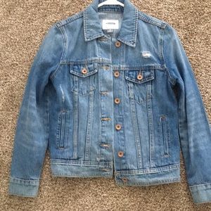 Distressed denim jacket